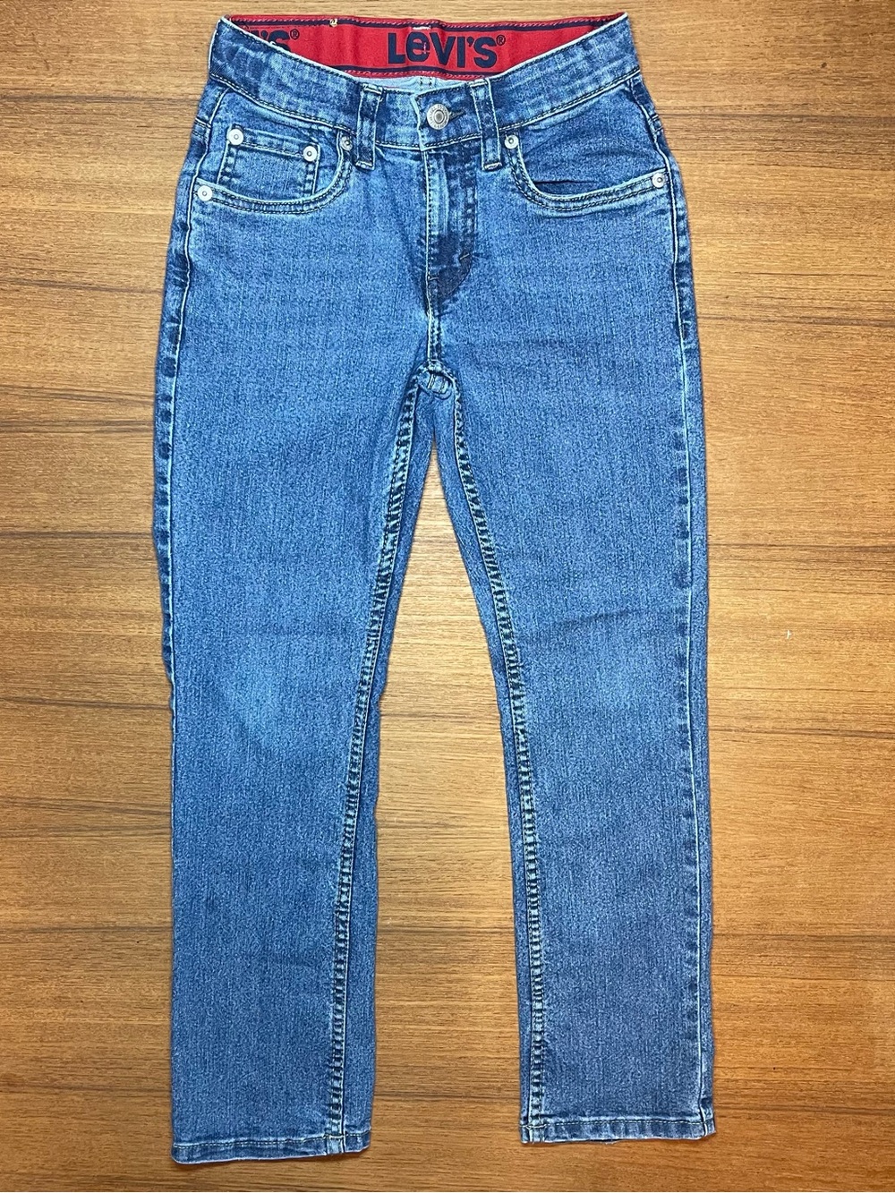 Levi's Boys 511 Slim Fit Performance Jeans Medium Wash Blue Size 8 Regular